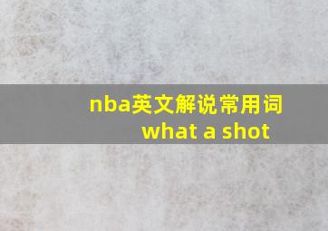 nba英文解说常用词what a shot